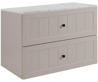 Produktbild von Rodan | Waschbeckenunterschrank 80 cm Kaschmir - Waschtisch Hängend - Arbeitsplatte in Weißmarmoroptik