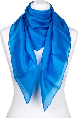 Produktbild von Seidentuch Halstuch Tuch blau brillantblau Seide 90x90cm