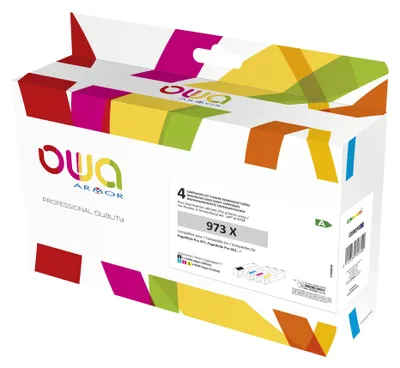 Imagen del producto de Armor OWA - Pack de 4 unidades - , Amarillo, Cian, Magenta - Compatible - Reciclado - Cartucho de tinta (Alternativa a: HP 973X)