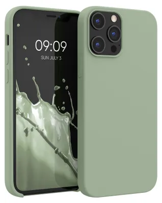 Produktbild von kwmobile Handyhülle für iPhone 12 Pro Max Hülle, für iPhone 12 Pro Max Case - Hülle Silikon - kabelloses Laden - Graugrün