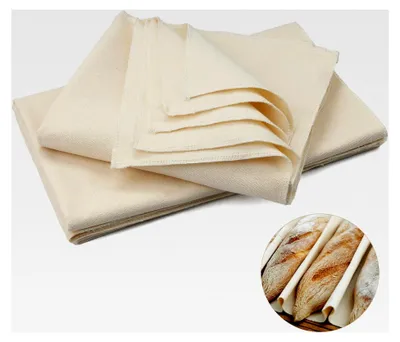 Produktbild von 3 Stück Bäckerleinen Leinentuch Brot Backen 48 x 36 cm Natur