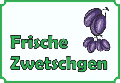 Produktbild von Frische Zwetschgen Schild A1 Rückseite selbstklebend