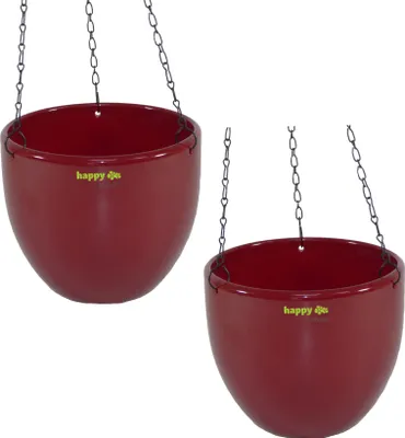 Produktbild von Set2 2 Keramik Hydro Blumenampel Venus 13/12 weinrot Ø 17.5 cm H 15 cm