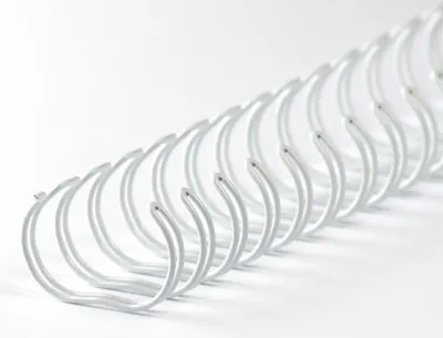 Produktbild von Drahtbinderücken 34 Ringe 14,3mm, 9/16 Zoll, 3:1 Teilung, weisse Boxen weiss