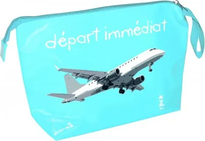 Produktbild von Kulturtasche - Flugzeug - hellblau
