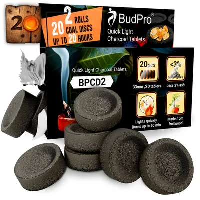 Schnellzündende Holzkohletabletten 33 mm, 20 Stück, selbstzündend