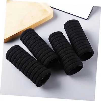 Produktbild von 100 elastische, nahtlose Haargummis für Damen in Schwarz