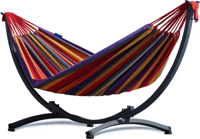 Produktbild von Hängematte mit Gestell I Stabiler Rahmen 200kg - 250cm Balkon I Hängematte 200x120cm I Indoor Outdoor Garten Pool Terrasse Stahl