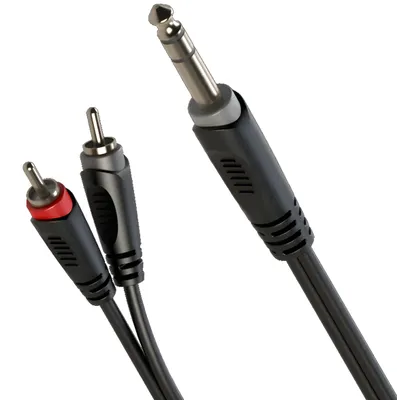 Immagine prodotto di Cavo audio con connettori stereo da 6,3 mm / 2 connettori RCA 6 m Roxtone SAYC110L6