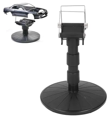 Productafbeelding van Draaiende Schilderstandaard - Spuitwerkstandaard - Verstelbare Veerbreedtes - Voor Modelauto's/Tanks/Vliegtuigen - Hoogte 19 cm - Soepele Rotatie - Modelstandaard
