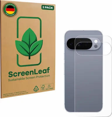 Produktbild von 2x ScreenLeaf Schutzfolie für Google Pixel 10 Pro (Rückseite) nachhaltiger Displayschutz Display Schutz Folie Klar Transparent