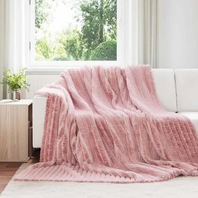 Produktbild von "Schlussverkauf" Wohndecken 6 Stück - Einfache Pflege - Rosa 270x240 cm Fleece  C8615