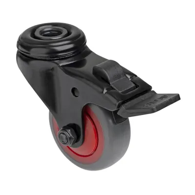 Obrázek produktu pro Walteco Přístrojové kolečko pro tvrdé podlahy, průměr 50mm, otočné s otvorem, brzda, nosnost 50 kg