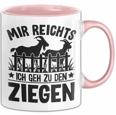 Produktbild von Mir Reichts Ich Geh Zu Den Ziegen Tasse Geschenk Für Ziegen Liebhaber Kaffee-Becher (Rosa)