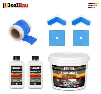 Dichtset Dusche Flüssigfolie 12 kg Abdichtset Bad Dichtband Duschelement Set
