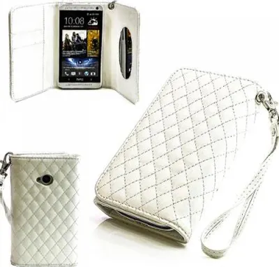Produktbild von HTC One M7 Booksytle Handtasche Mirror Weiss