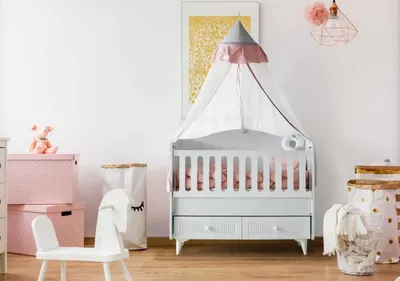 Produktbild von Babybett Stilvoll Zelt Schubladen Modernes Design Komfortables Kinderzimmer