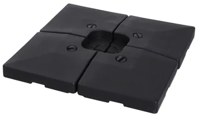 Produktbild von Sonnenschirmständer 4-teilig befüllbar, Schirmgewicht Sand Wasser HDPE-Kunststoff, Schwarz | 51x51x12 cm | bis 130 kg gesamt
