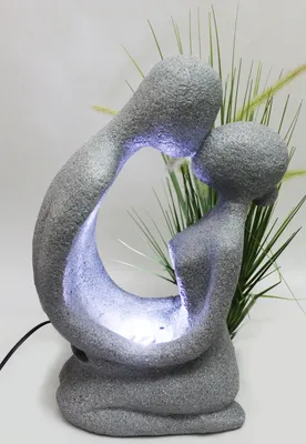 Produktbild von Moderner Springbrunnen BK701 Zimmerbrunnen Gartenbrunnen mit Beleuchtung Granit Optik Skulptur