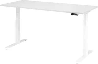 Produktbild von bümö Schreibtisch elektrisch XDKB - Nachbildung: Weiß, Größe:  180 x 80 cm, Gestell: Weiß