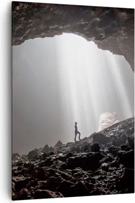 Produktbild von Bild auf Leinwand - Leinwandbild - Einteilig - Höhle Morgendämmerung Frau - 70x100cm - Wand Bild - Wanddeko - Wandbilder - Leinwanddruck - Wanddekoration - Leinwand bilder - Wandbild - PA70x100-4468