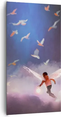 Produktbild von Bild auf Leinwand - Leinwandbild - Fantasie Märchen - 65x120cm - Wand Bild - Wanddeko - Wandbilder - Leinwanddruck - Bilder - Kunstdruck - Wanddekoration - Leinwand bilder - Wandkunst - PA65x120-4102