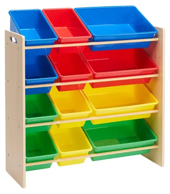 Produktbild von A. Basics Aufbewahrung für Kinderspielzeug, Spielzeug-Organizer mit 12 Plastikbe