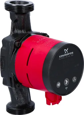 A studio shot of a Grundfos Alpha 2 circulation pump.