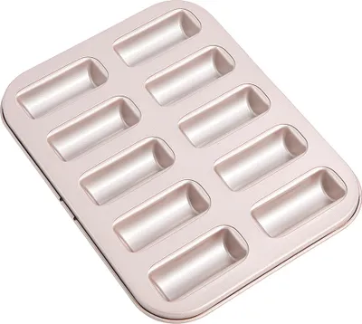 Produktbild von CANDeal Financier-Kuchenform mit Antihaftbeschichtung, rechteckige Muffinform, Kekse, Kekse, Backgeschirr, Mini-Brotbackform (10 Vertiefungen)