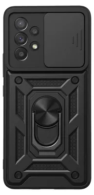 Immagine prodotto di Mayaxess, custodia per Galaxy A53 5G con protezione scorrevole per la fotocamera e supporto magnetico, colore nero
