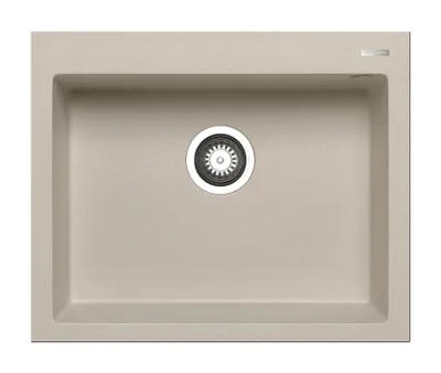 Produktbild von PYRAMIS Spüle ISTROS 61x50 in DARK BEIGE mit Excenterbedienung / Granitspüle / Steinspüle / Ausschnitt 590 x 480 mm