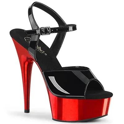 Obrázok produktu pre Dámske sandále DELIGHT-609 značky Pleaser, Black Red , EU 40, US 10