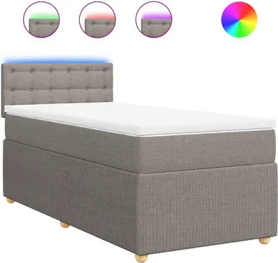 Produktbild von vidaXL Boxspringbett mit Matratze Taupe 100x200 cm Stoff
