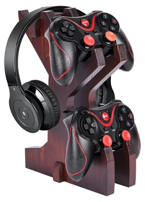 Produktbild von Gaming Controller und Headset Halter mit 2 Ebenen für Stauraum