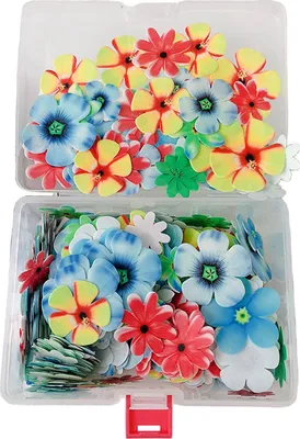 Produktbild von 1 Box Hawaiianische Blumen Schmetterlinge Tortenaufsätze Essbare Oblatenpapier Dekorationen Essbare Blumen Cupcake Topper Kuchen Dekor Kleine Blume