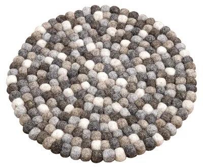 Produktbild von RA Naturstyle FAC 81-6 Untersetzer aus Filzkugeln rund, handgefertigt, ø 22 cm, natur