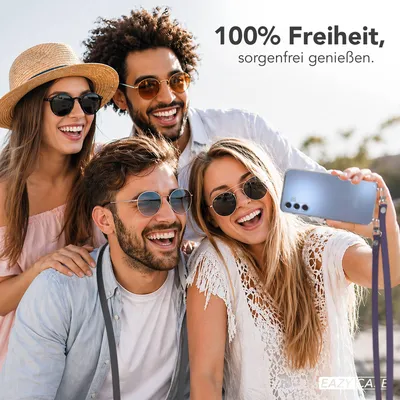Produktbild von EAZY CASE Handykette magnetisch mit Handyhülle für Samsung Galaxy A15, Crossbody Handyband 1-1,90m verstellbar mit 2 Ösen in Lila