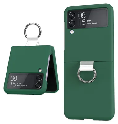 Obrázek produktu pro Pro Samsung Galaxy Z Flip4 5G Ring Cases Pouzdro na mobilní telefon Dark Green Cover