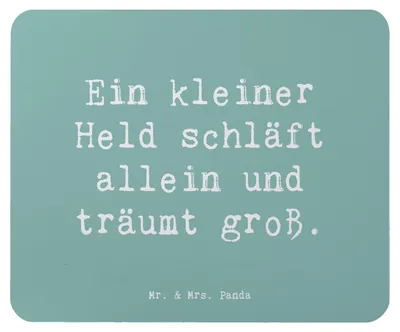 Produktbild von Mr. & Mrs. Panda Mauspad Spruch Alleine schlafen lernen - Meeresbrise - Geschenk, mousematte, laptop, Vertrauem, ermutigend, Selbstständigkeit, kleiner Held, Trost