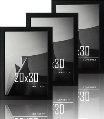 Immagine prodotto di Cornice nera 20x30cm in legno set di 3 cornici in vetro acrilicoQUARE