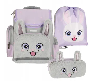 Obrázok produktu pre Batohová súprava 3-dielna školská súprava pre dievčatá Lilac Rabbit Starpak