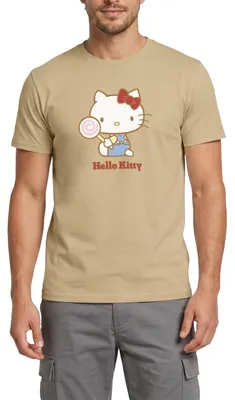 Produktbild von Spreadshirt Hello Kitty Mit Lollipop Männer T-Shirt, S, Sandbeige