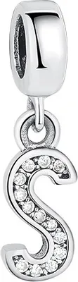 Produktbild von PANDACHARMS Anhänger Charm Buchstabe S, 925er Sterling Silber, passt zu Pandora