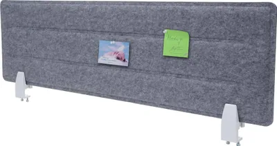 Immagine prodotto di Divisorio per scrivania HWC-G76, schermo per ufficio per la privacy, tessuto isolante con goffratura ~ 100x30cm grigio