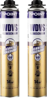 Produktbild von 2x PolyurethanKlebeschaum, Dämmstoffkleber für EPS- & XPS-Platten | Klebeschaum-Set für Dämmung | Bauschaum | Perimeterkleber | Pistolenschaum