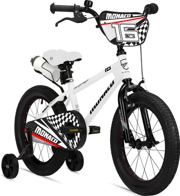 Produktbild von Bergsteiger Monaco 16 Zoll Kinderfahrrad, geeignet für 4, 5, 6 Jahre, BMX, Stützräder, Rücktrittbremse, Trinkflasche, Kettenschutz