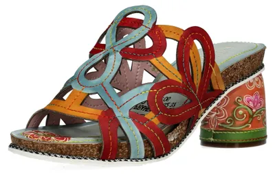Produktbild von Laura Vita Damen Pantolette Hochfront und Blockabsatz Framboiseo 32, Größe:40 EU, Farbe:Blau