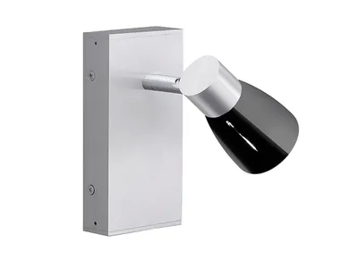 Produktbild von Honsel-Leuchten Wandstrahler mit Schalter GU10 – Glas schwarz – schwenkbare Wandlampe – Fischer & Honsel