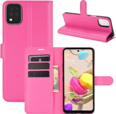 Produktbild von König Design Hülle kompatibel mit LG K42 Kunstleder Handyhülle - Handy Case Rosa