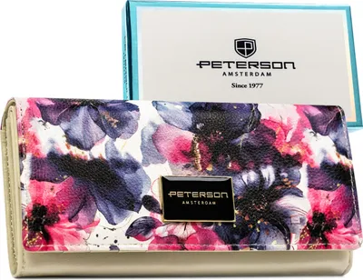 Obrázok produktu pre Peterson dámska peňaženka z prírodnej a ekologickej kože béžová RFID 18,5 cm